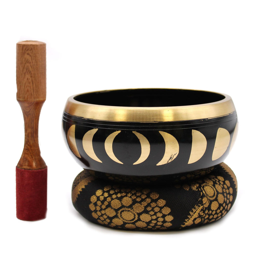Set Campana Tibetana Fasi Lunari Nera 14cm