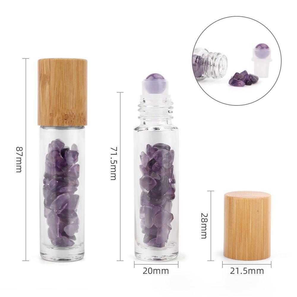 Roller Gemme Olio Essenziale - Ametista, Tappo di Legno