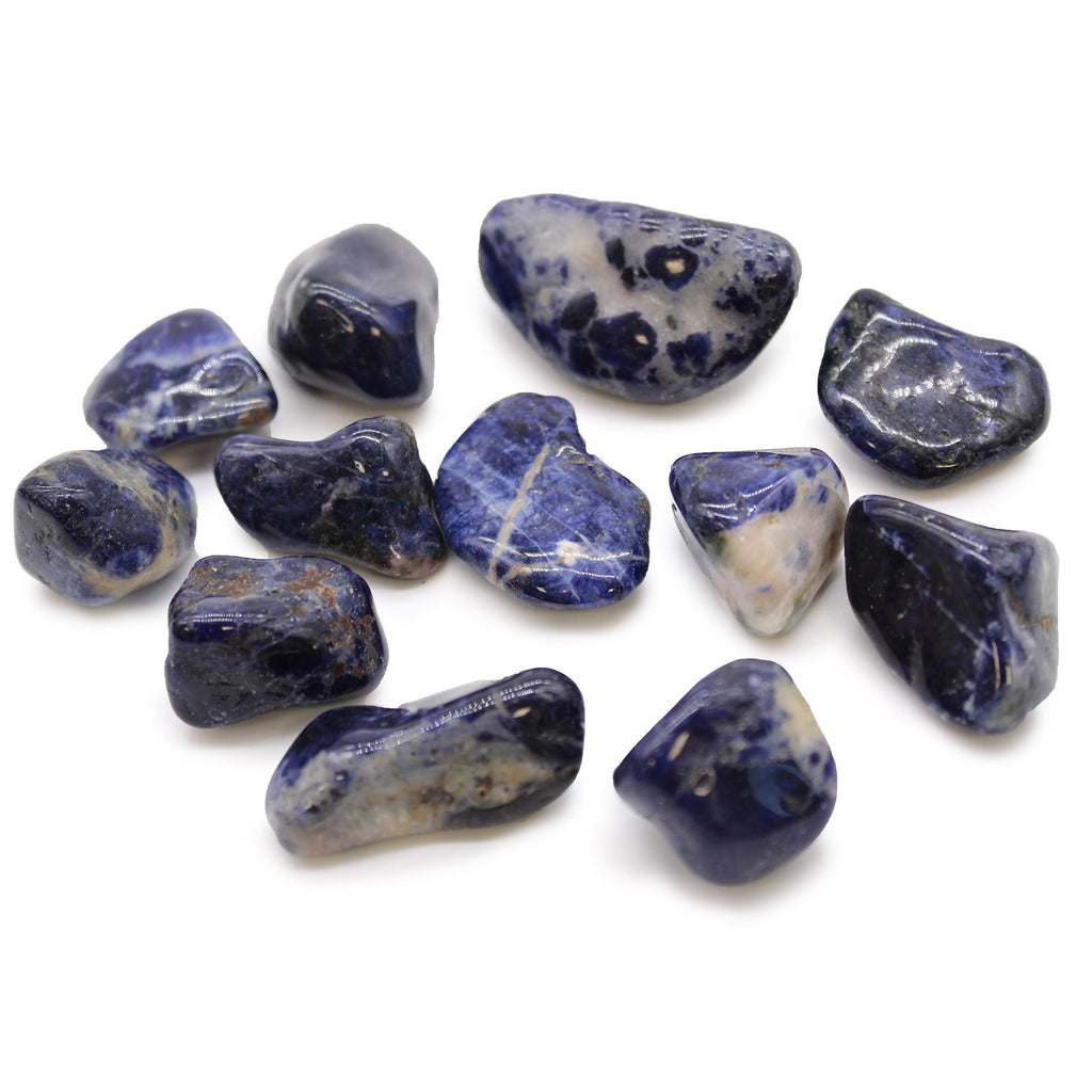 Pietre Burattate Africane Medie Sodalite Blu Puro 12pezzi