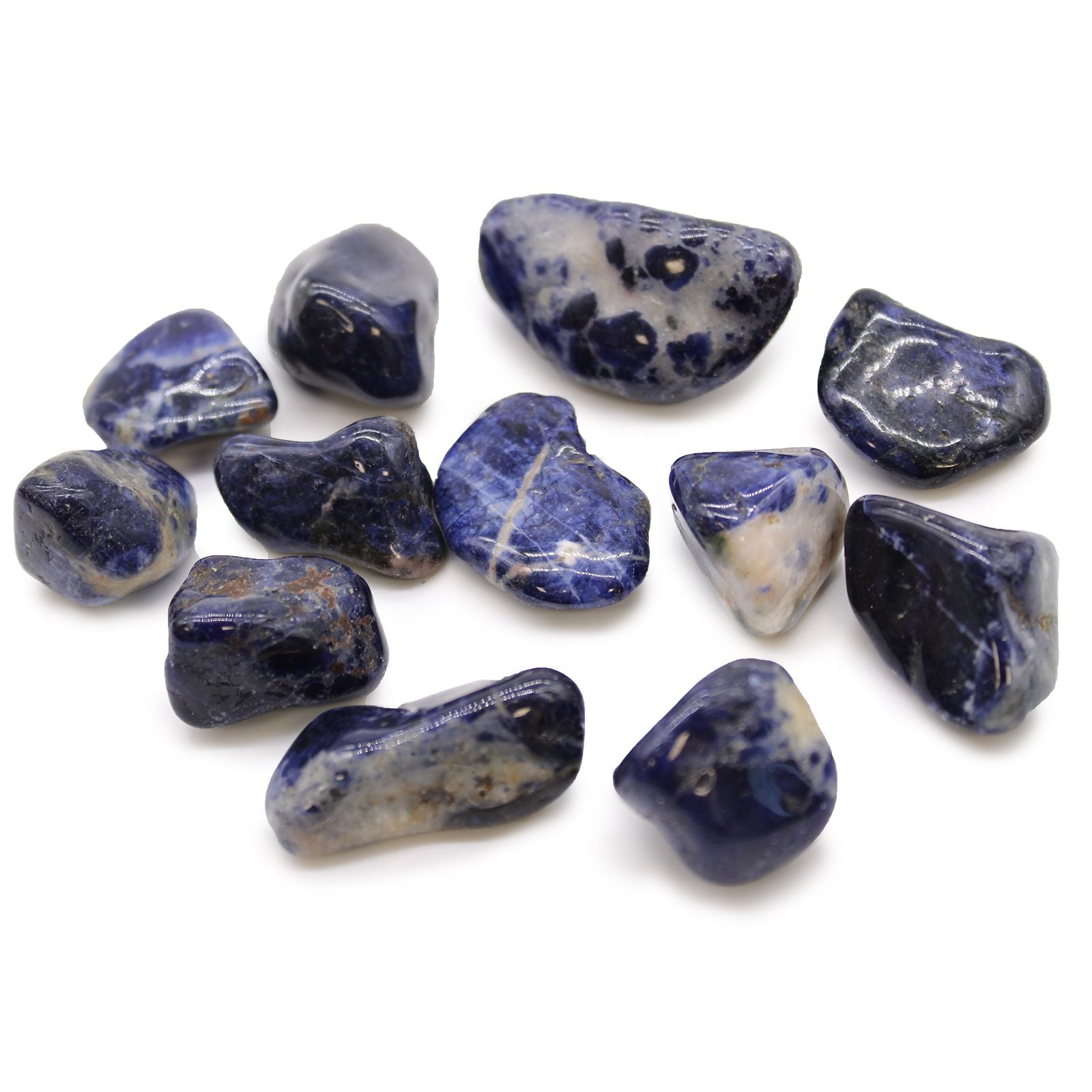 Pietre Burattate Africane Medie Sodalite Blu Puro 12pezzi