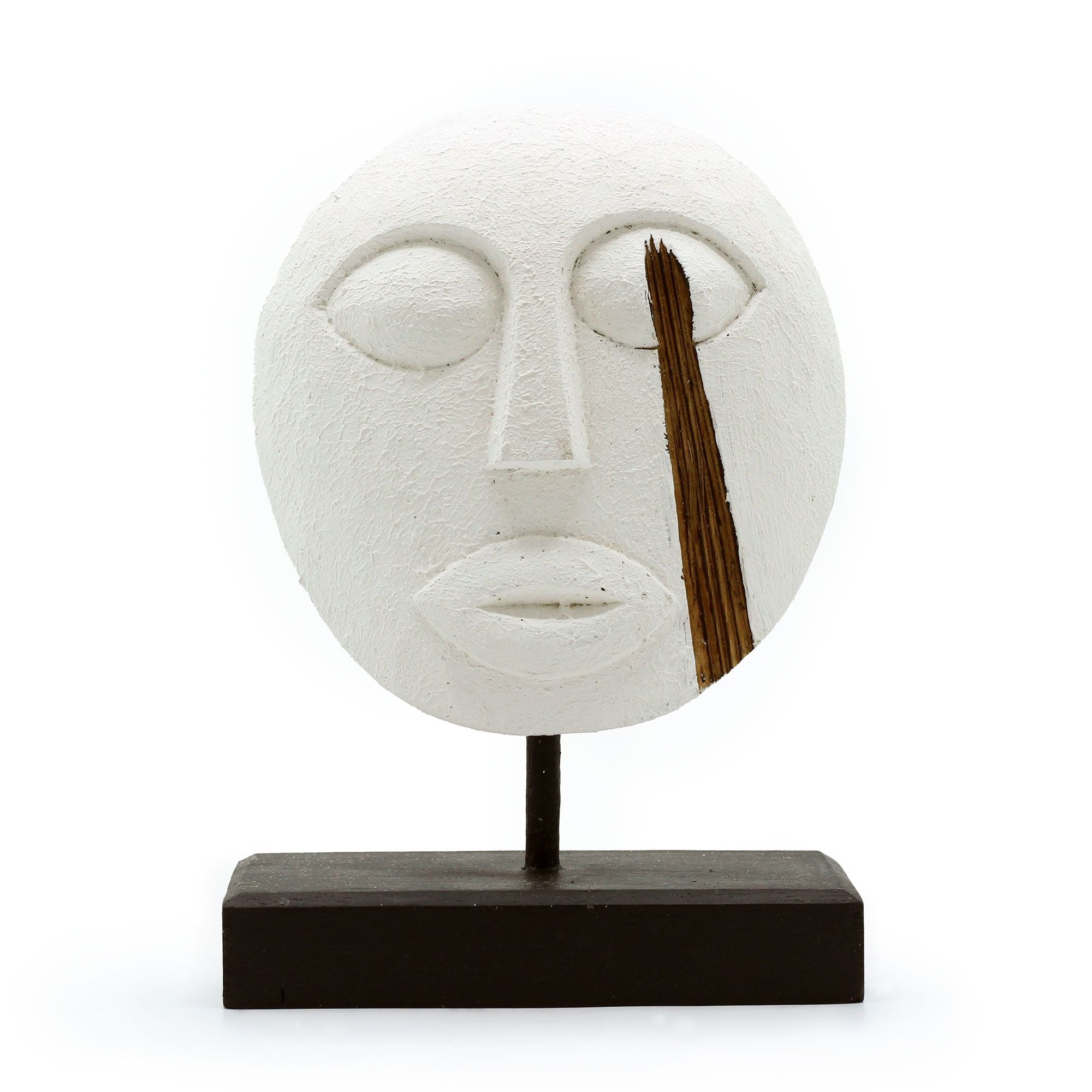 Maschera Decorativa Tribale Timor Bianca 27x20cm