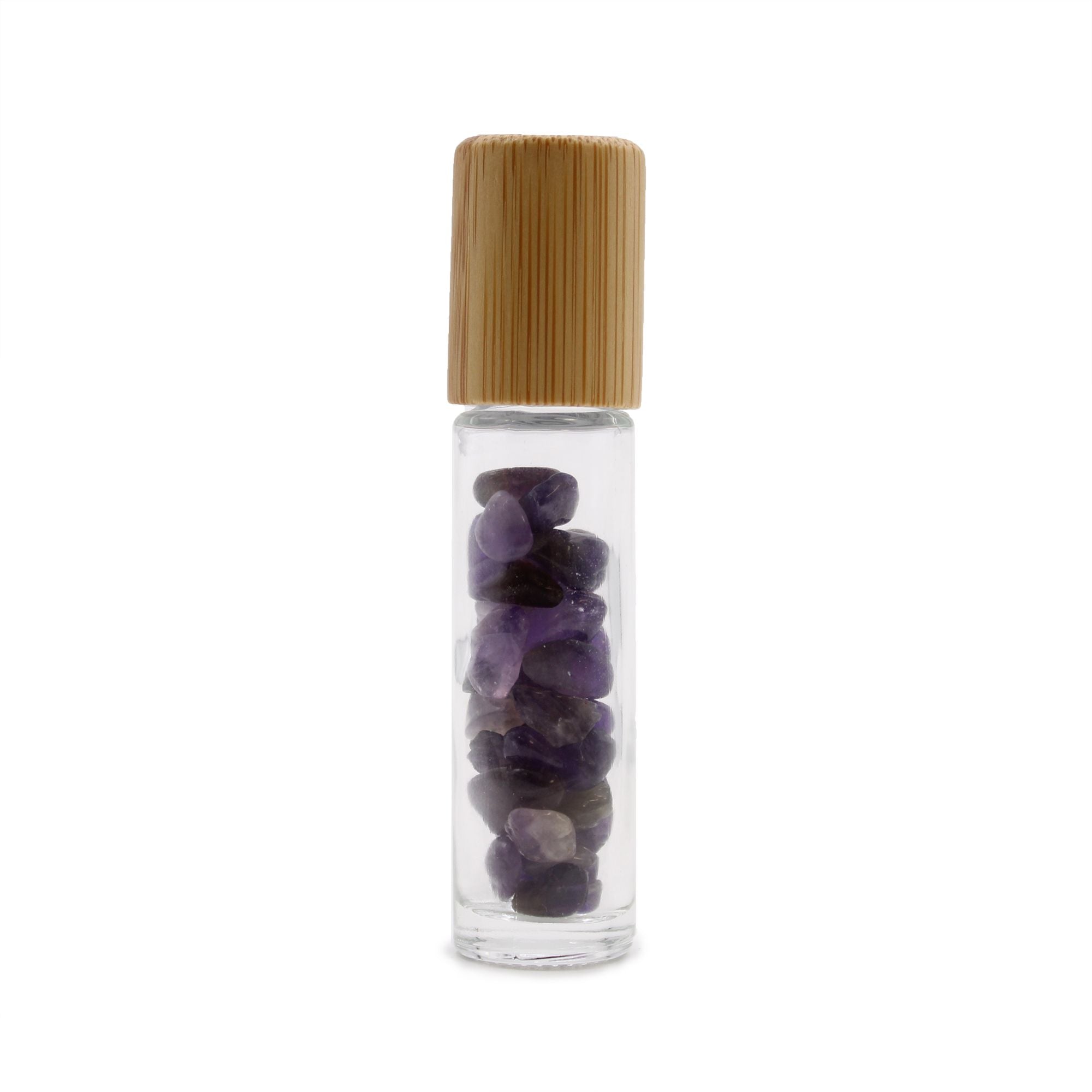 Roller Gemme Olio Essenziale - Ametista, Tappo di Legno