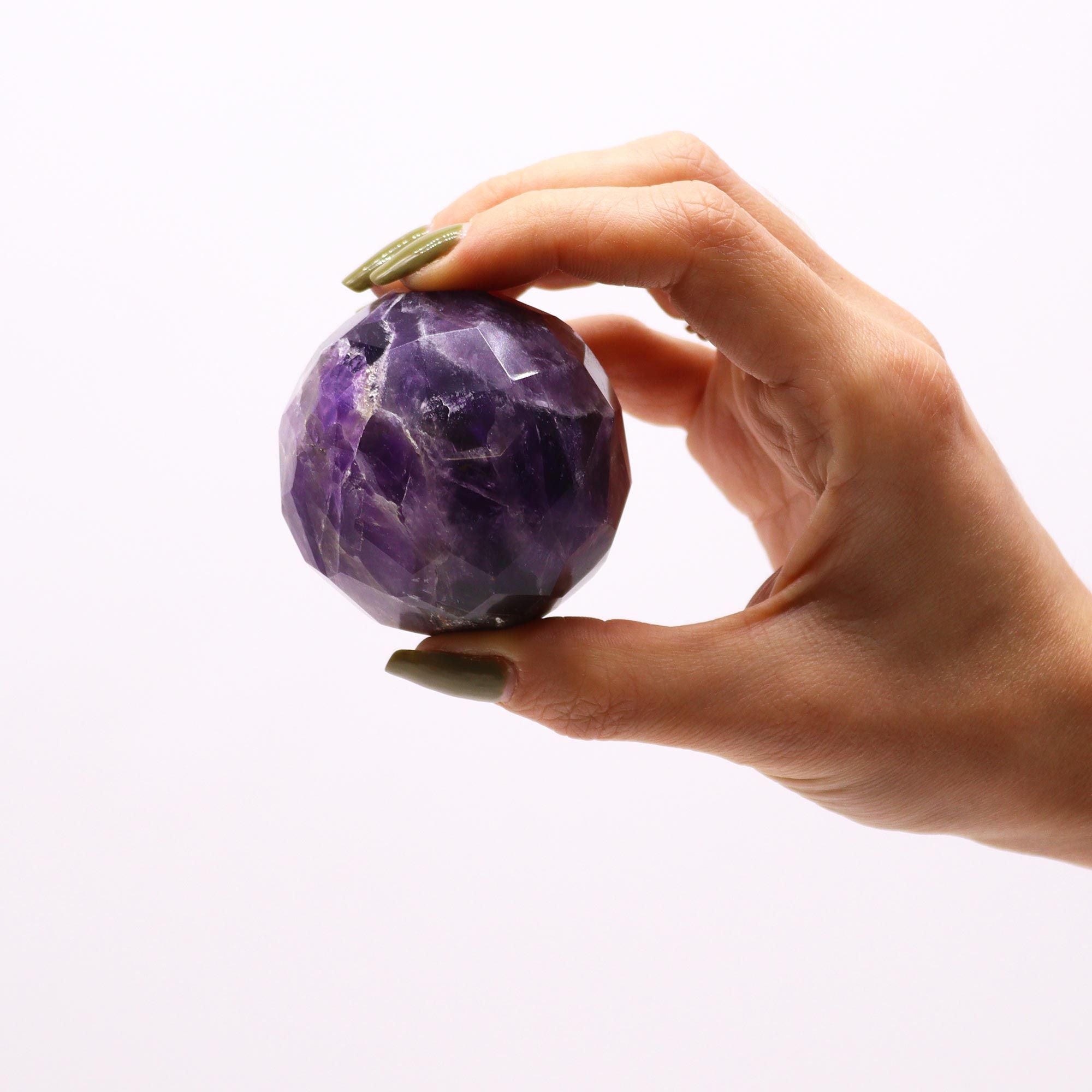 Sfera sfaccettata  con supporto - Ametista