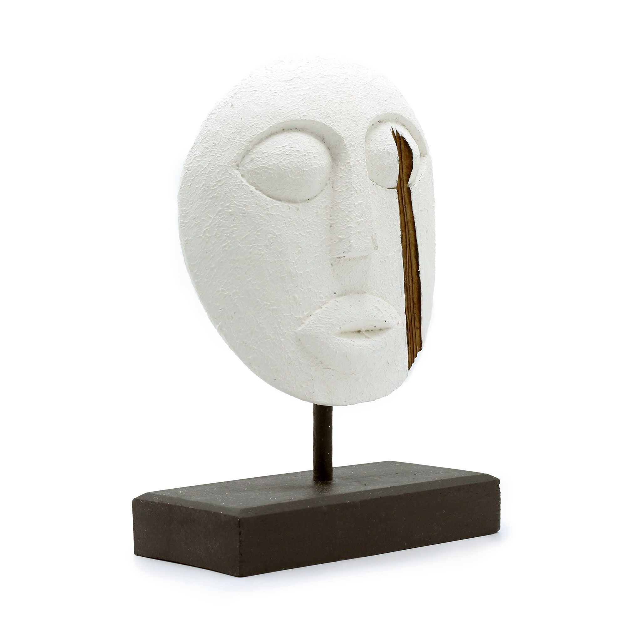 Maschera Decorativa Tribale Timor Bianca 27x20cm