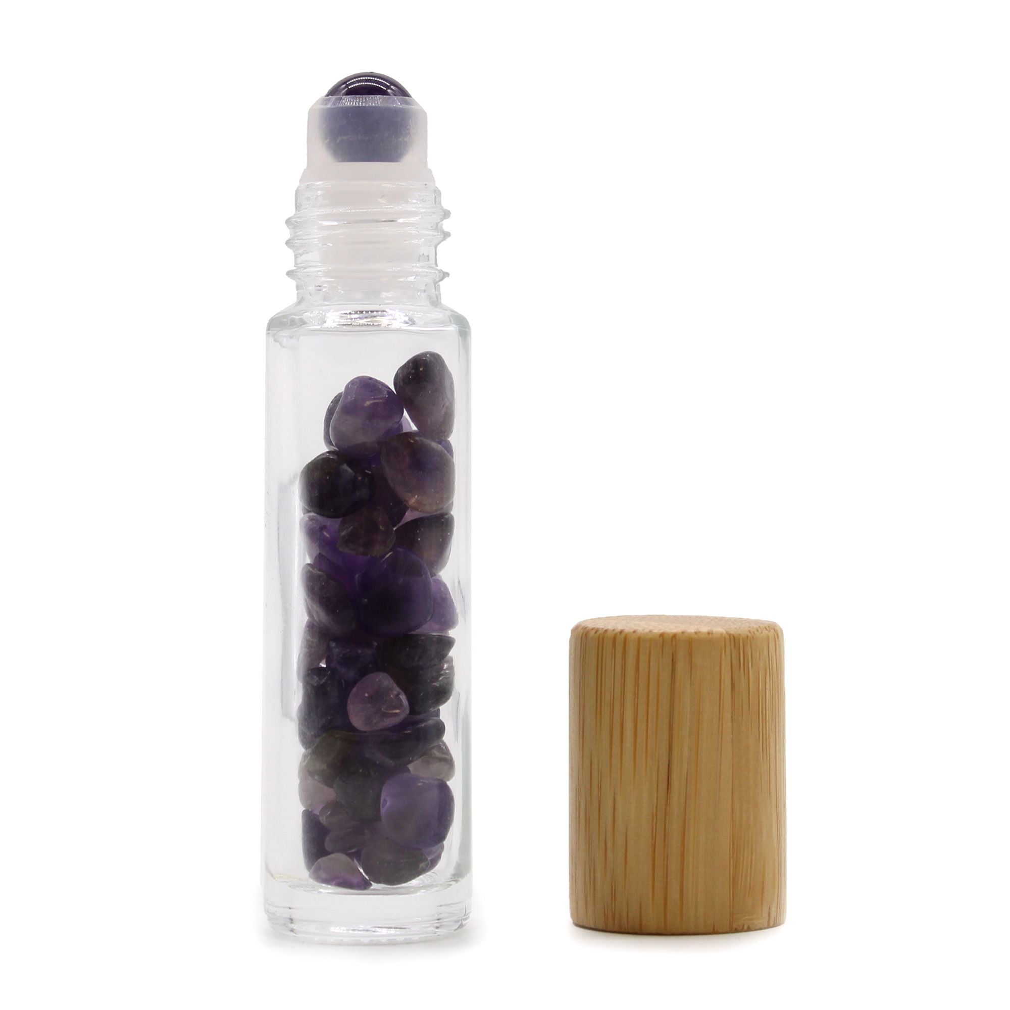 Roller Gemme Olio Essenziale - Ametista, Tappo di Legno