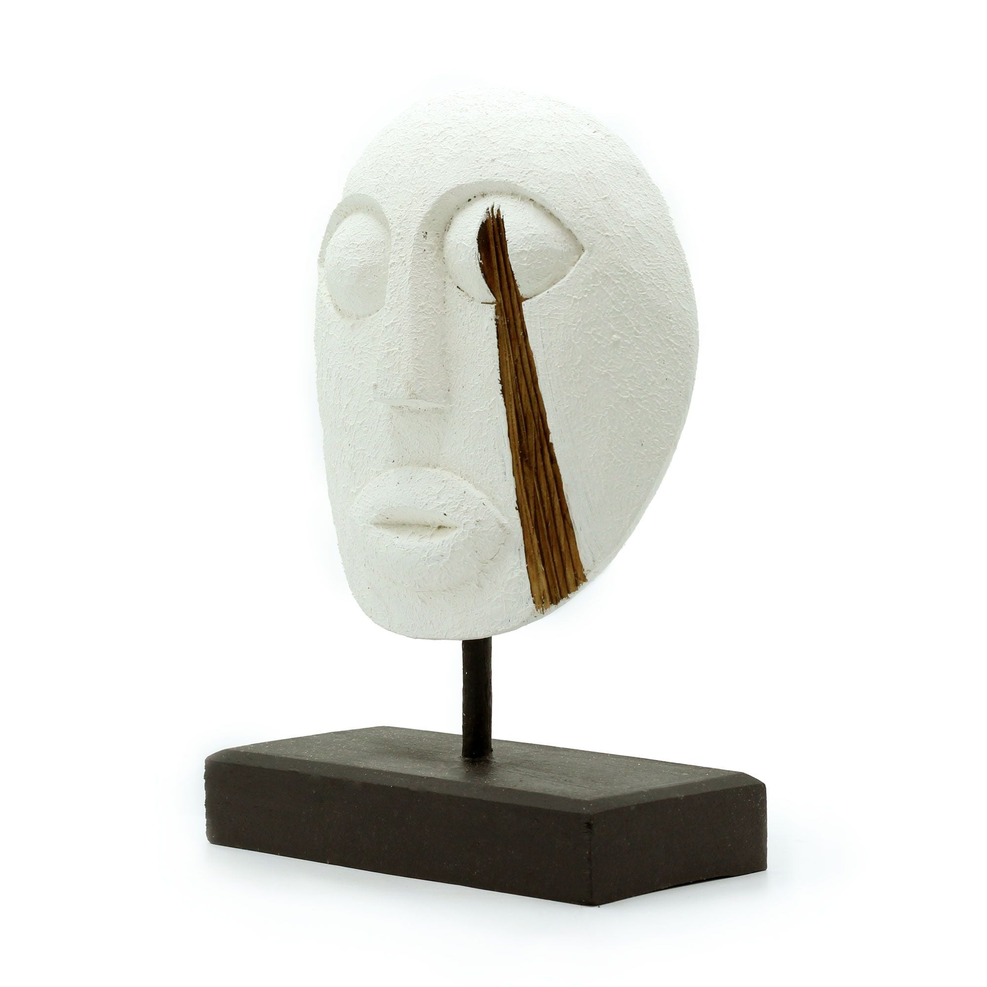 Maschera Decorativa Tribale Timor Bianca 27x20cm