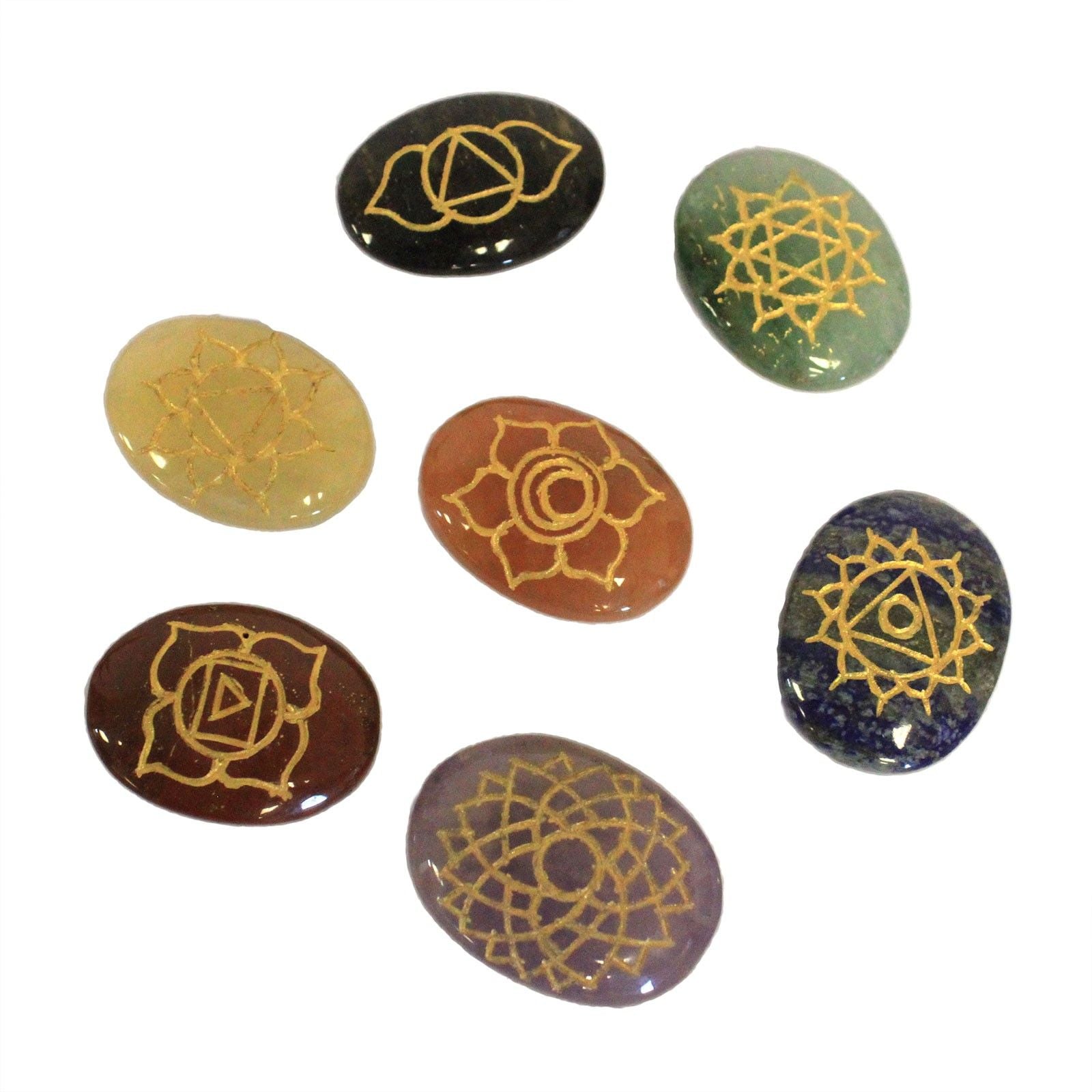 Set Chakra Pietre Grandi (forma ovale)