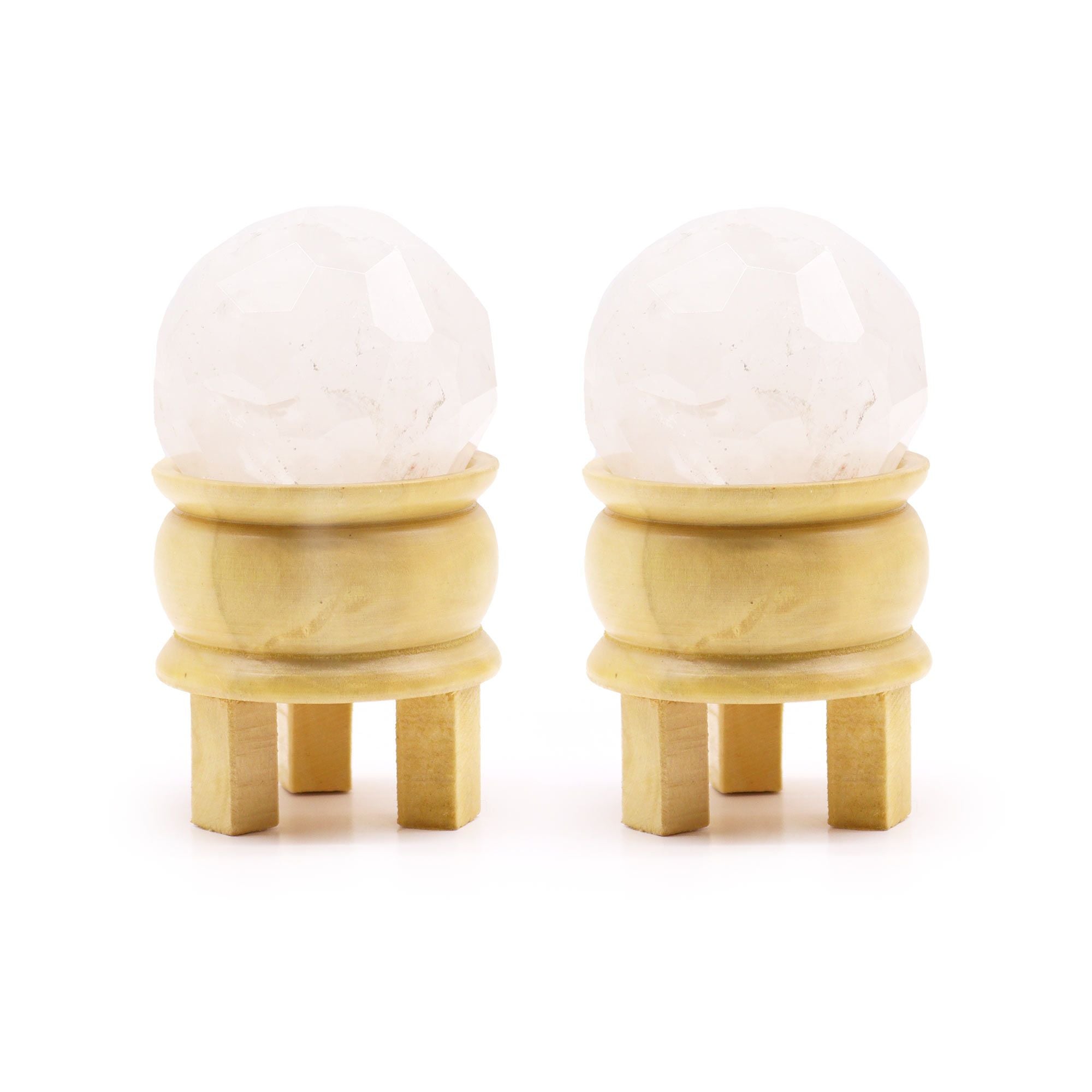 Sfera di Quarzo Sfaccettata con Supporto