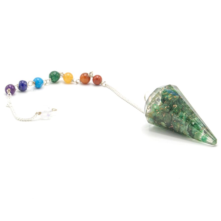 Pendolo Chakra Orgonite con Avventurina Verde