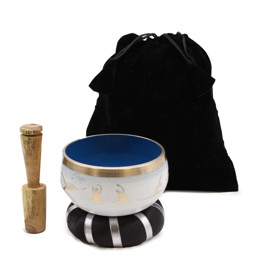 Set Campana Tibetana Yoga Moves Bianco/Blu 10.7cm