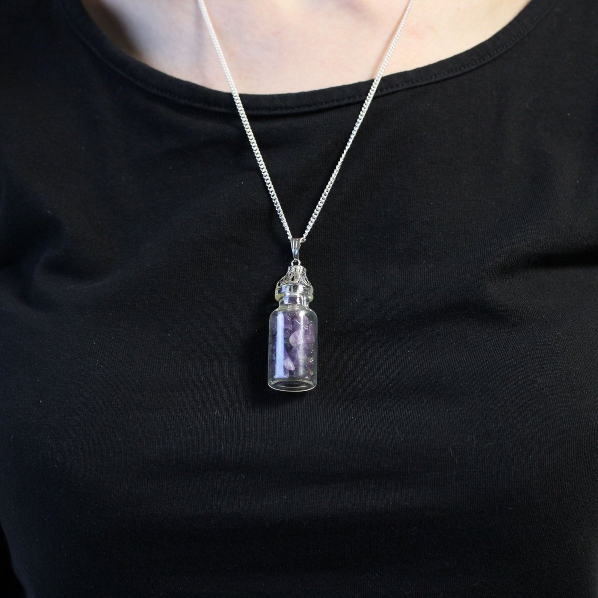 Bottled Gemstones Necklace - Amethyst - Talen