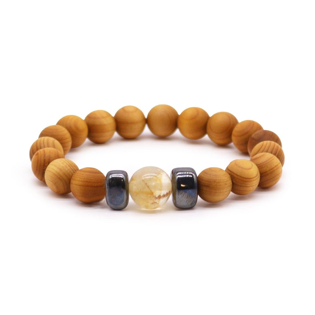 Bracciale Chakra Plesso Solare Cedro e Citrino - Aureth