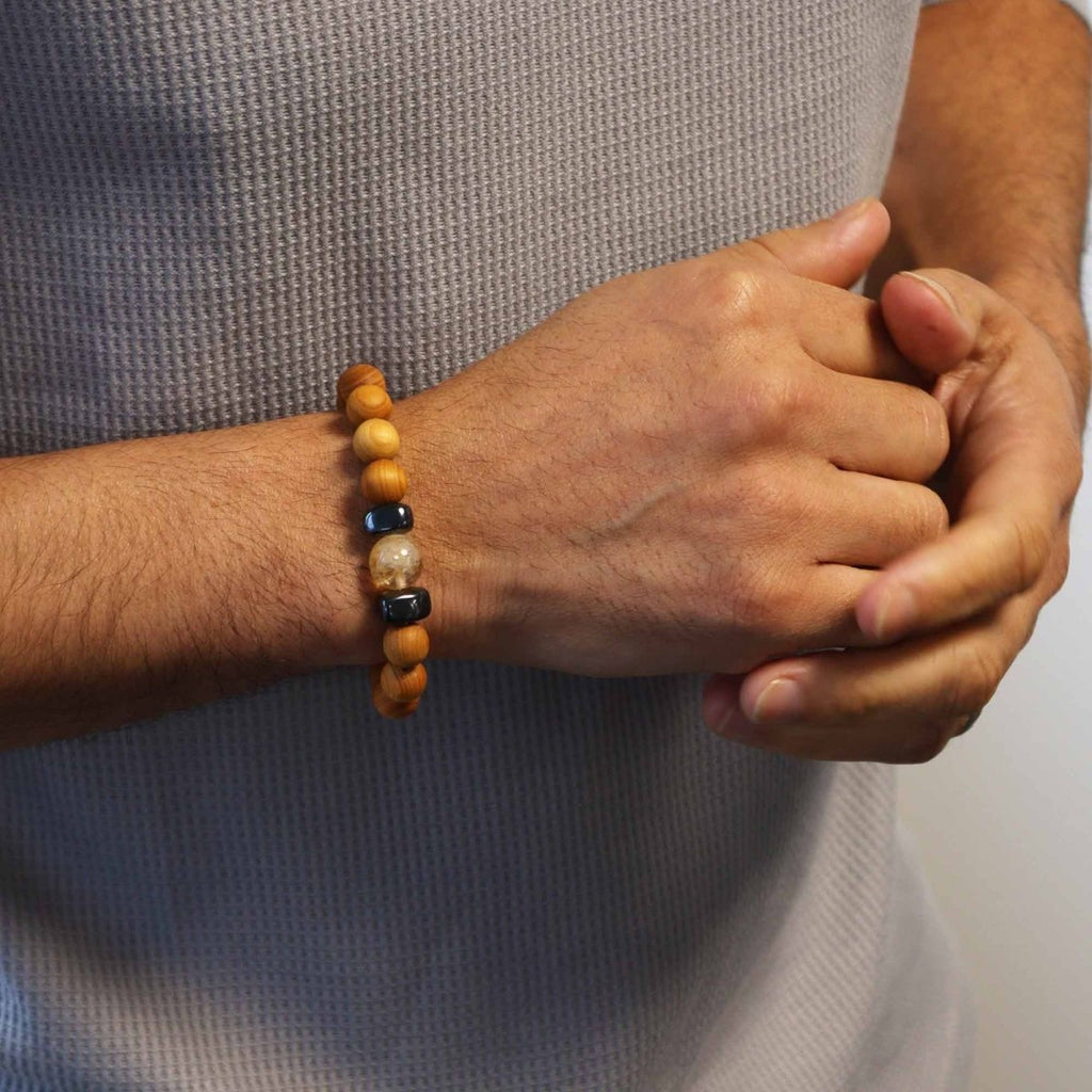 Bracciale Chakra Plesso Solare Cedro e Citrino - Aureth