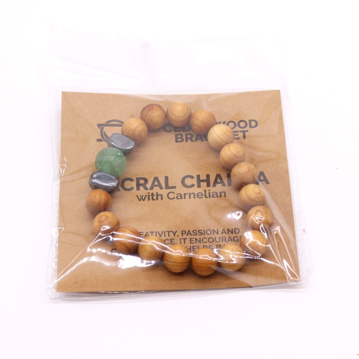 Bracciale Chakra Sacrale Legno e Avventurina - Aureth