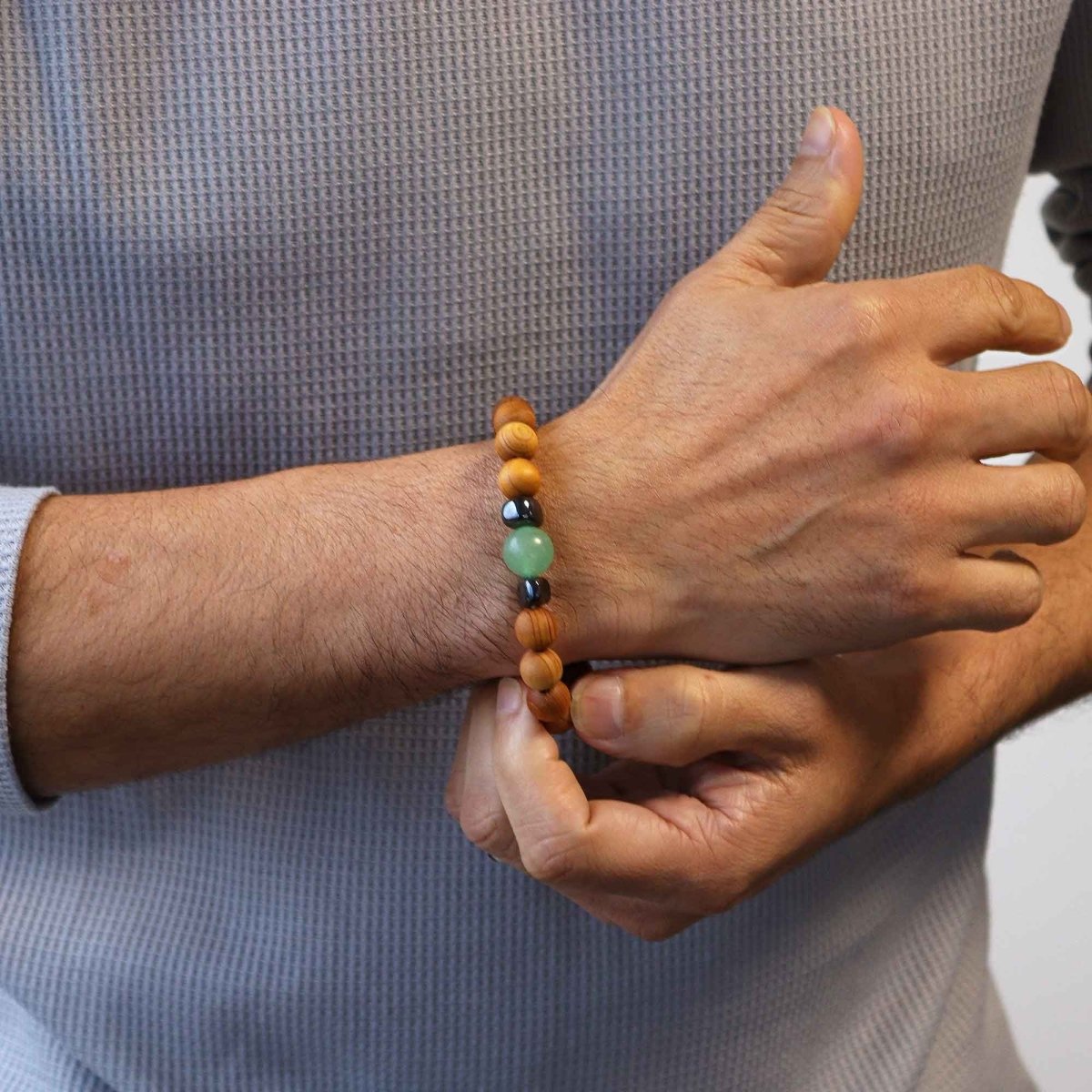 Bracciale Chakra Sacrale Legno e Avventurina - Aureth