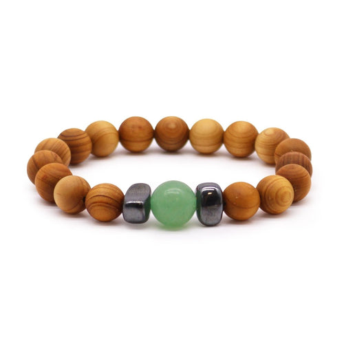 Bracciale Chakra Sacrale Legno e Avventurina - Aureth