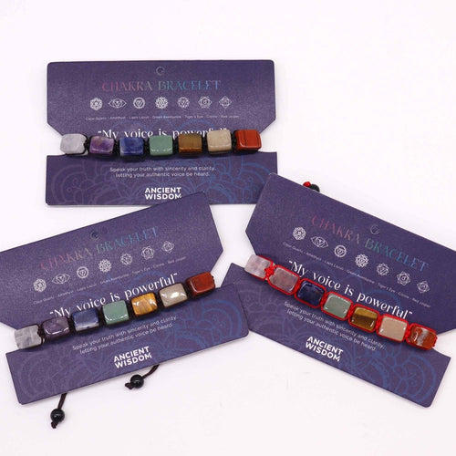 Bracciale Chakra String Pietre Levigate 1pezzo - Aureth
