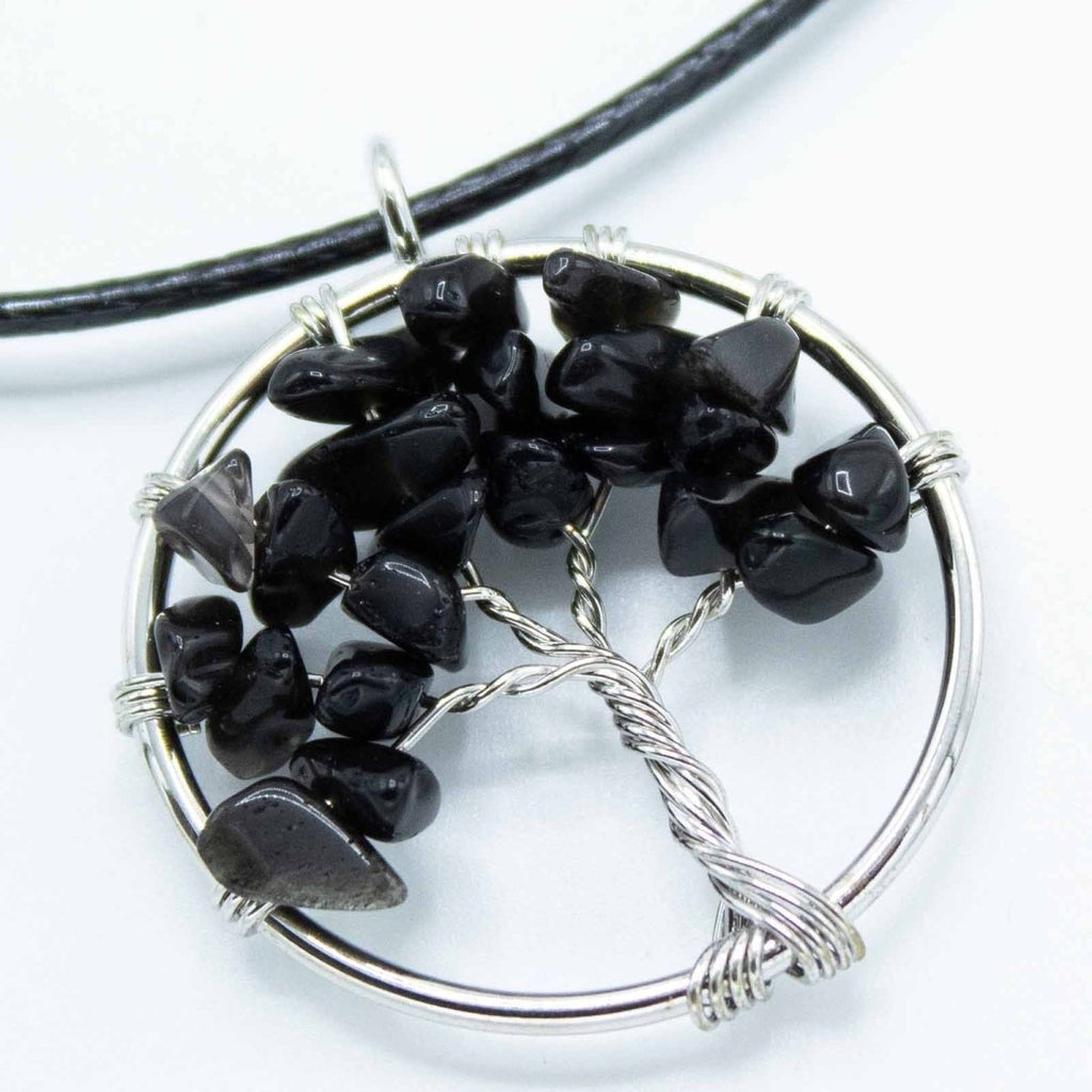 Ciondolo Albero della Vita - Agata Nera - Aureth