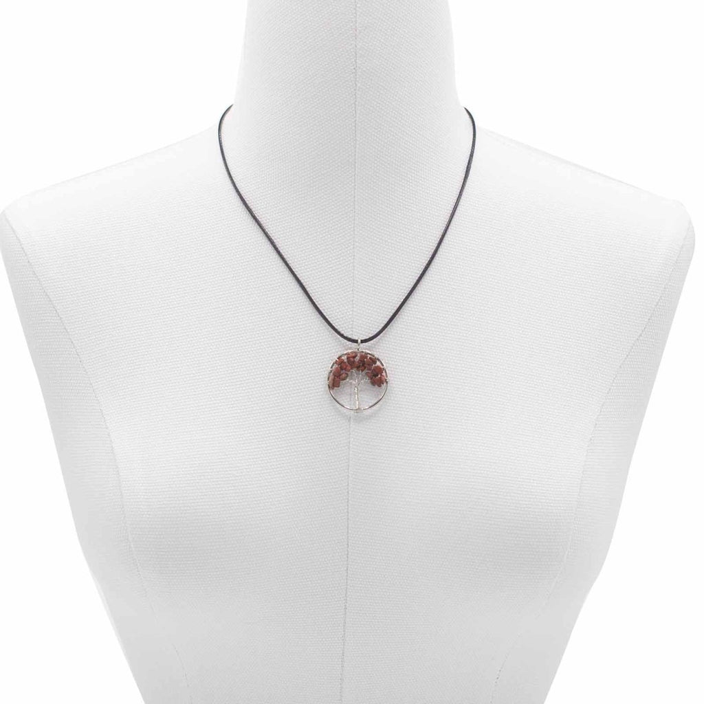 Ciondolo Albero della Vita - Diaspro Rosso - Aureth