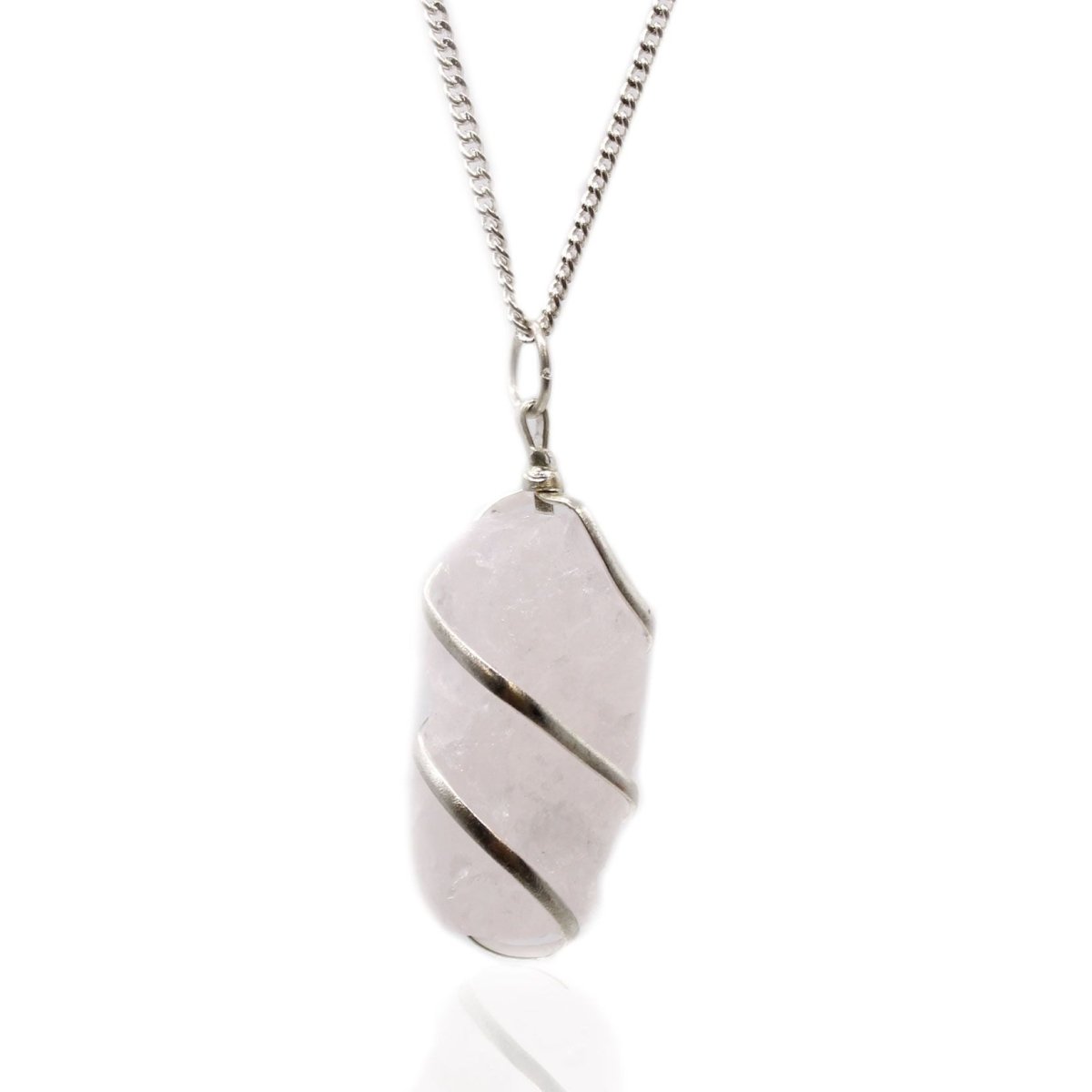 Collana con Quarzo Rosa Grezzo e Pietre Intrecciate - Aureth