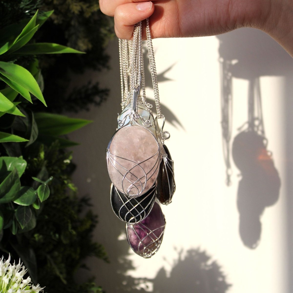Collana Pietra Avvolta - Quarzo Rosa - Aureth
