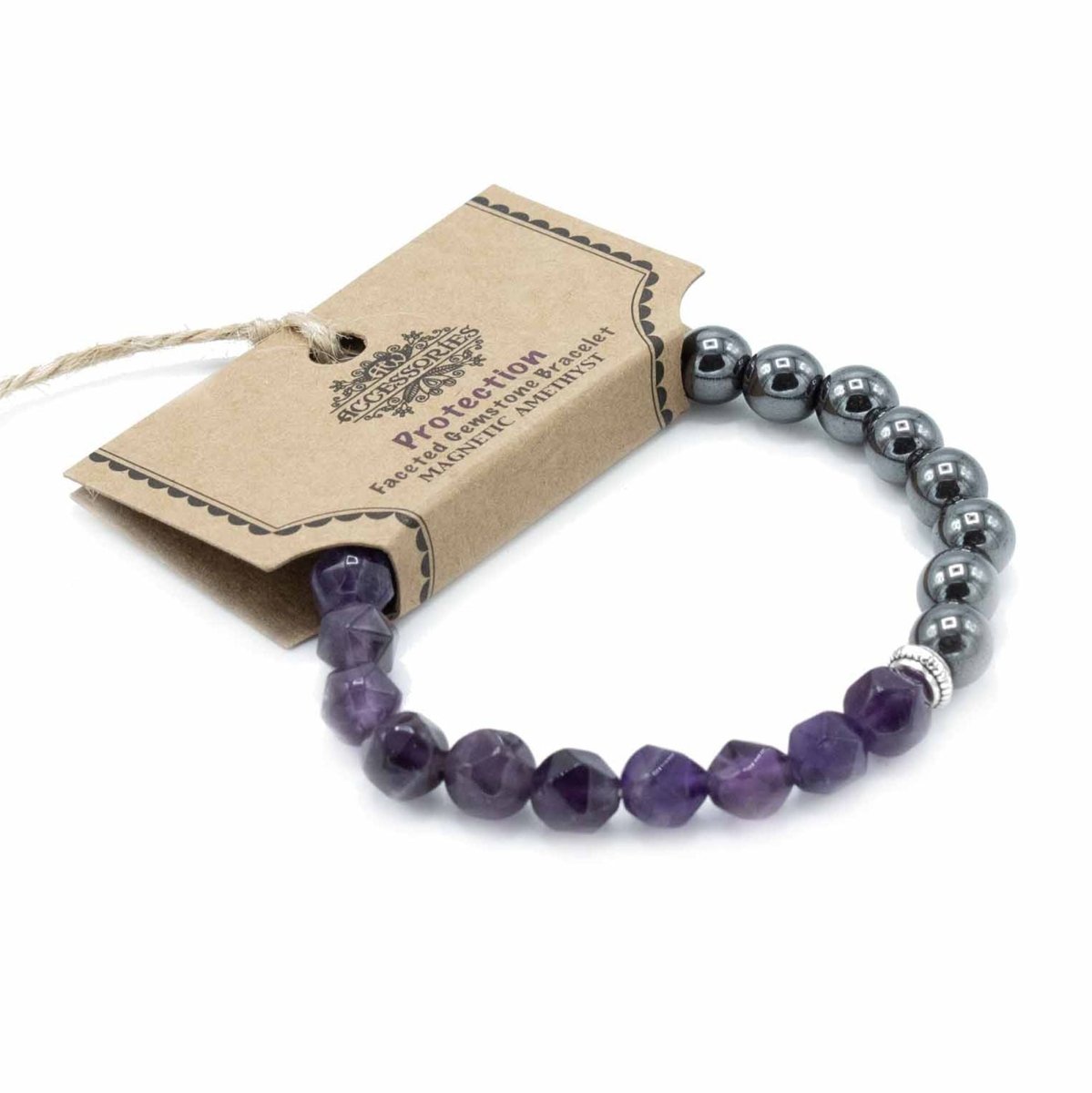 Faceted Gemstone Bracelet - Magnetic Amethyst - Talen