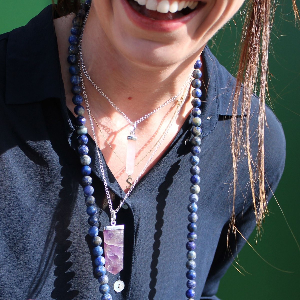 Gemstone Classic Point Pendant - Rose Quartz - Talen