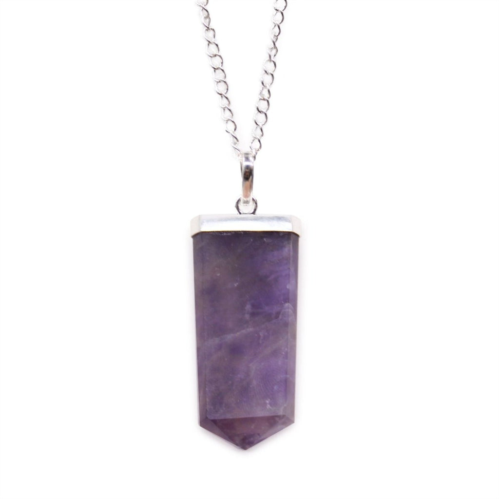 Gemstone Flat Pencil Pendant - Amethyst - Talen