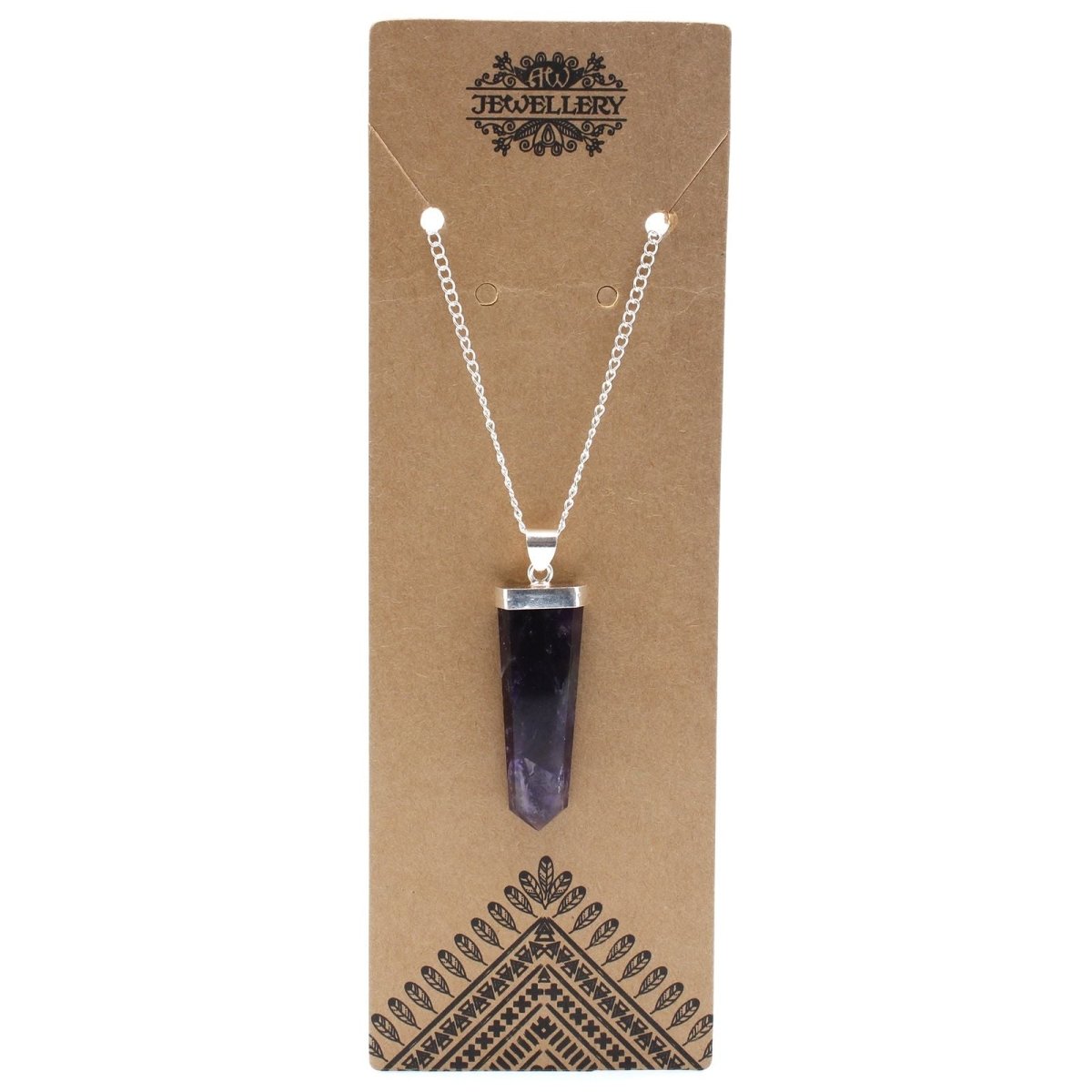 Gemstone Flat Pencil Pendant - Amethyst - Talen