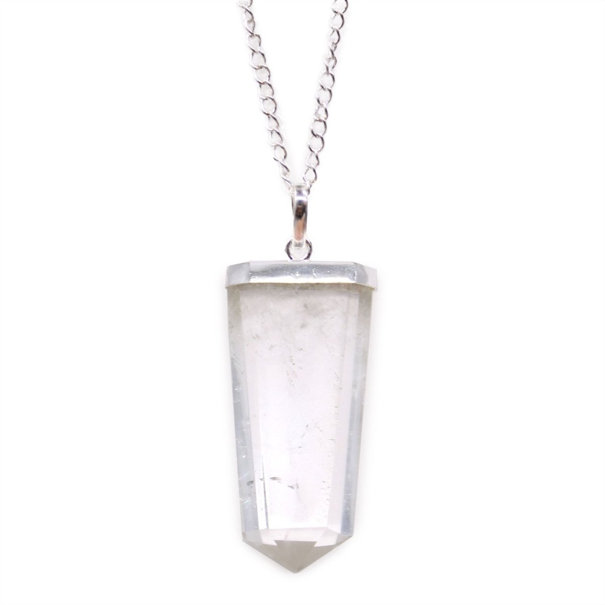 Gemstone Flat Pencil Pendant - Rock Quartz - Talen