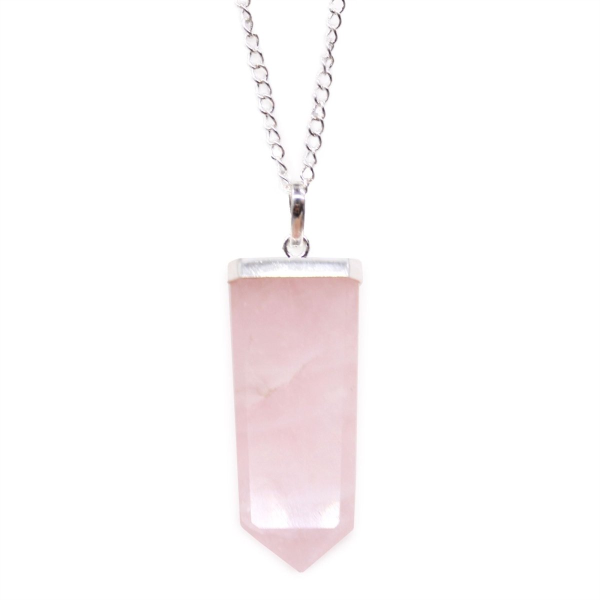 Gemstone Flat Pencil Pendant - Rose Quartz - Talen