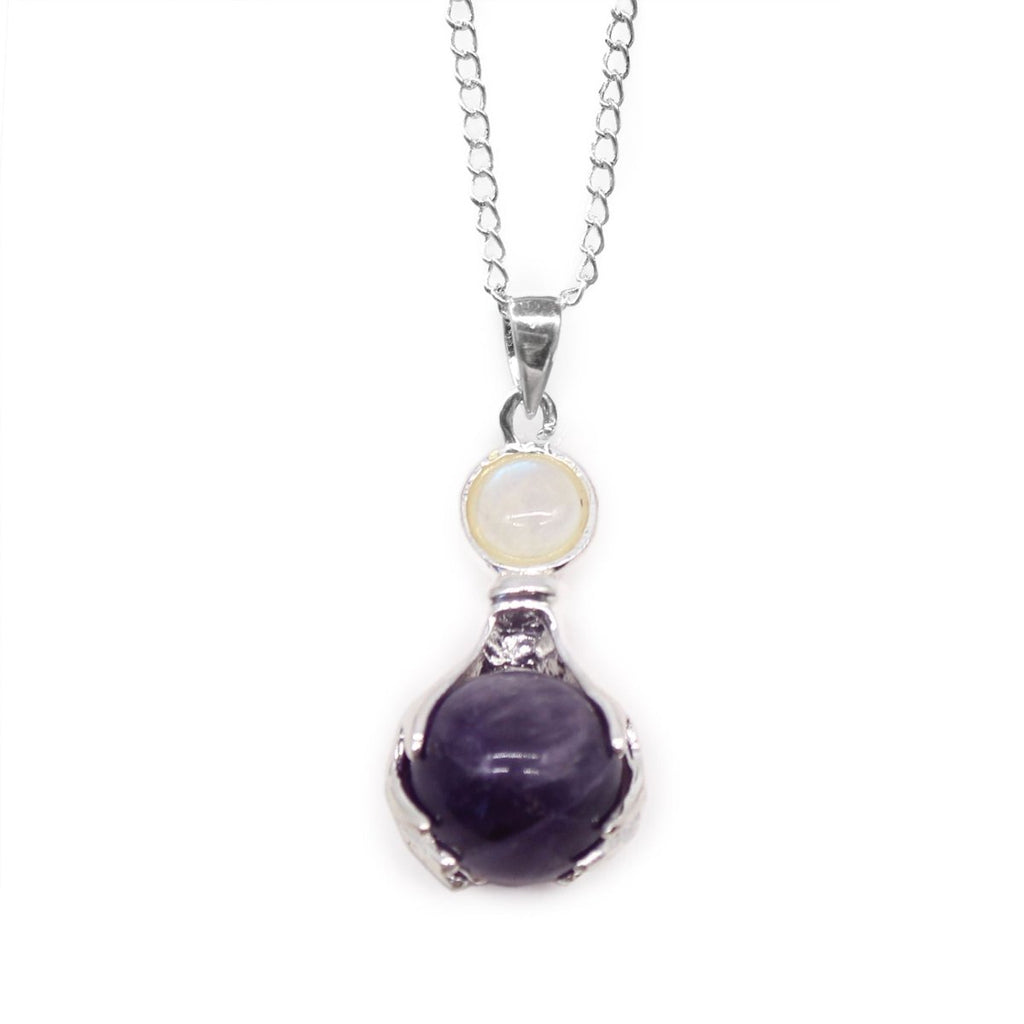 Gemstone Healing Hands Pendant - Amethyst - Talen