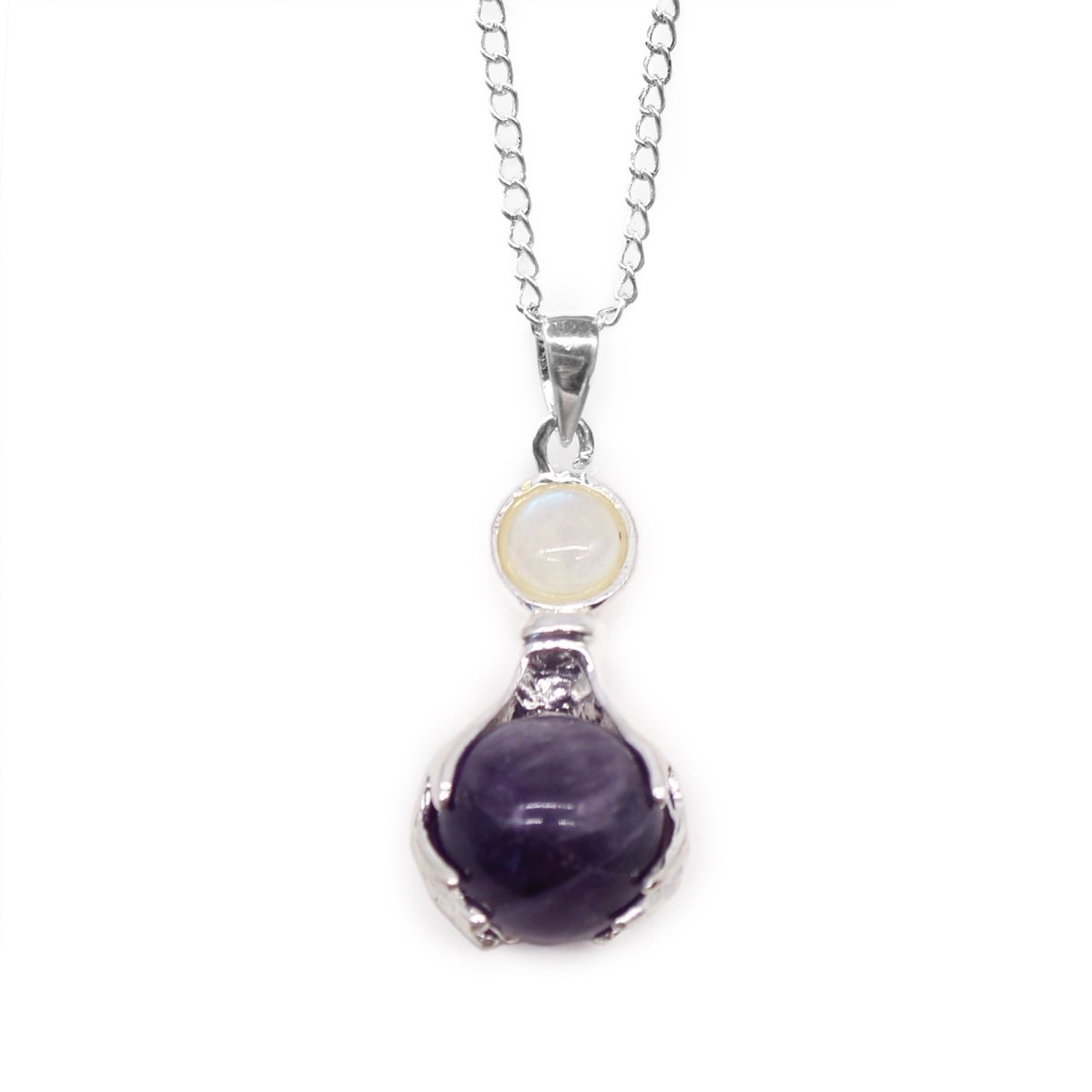 Gemstone Healing Hands Pendant - Amethyst - Talen