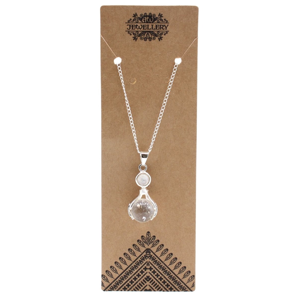 Gemstone Healing Hands Pendant - Rock Quartz - Talen