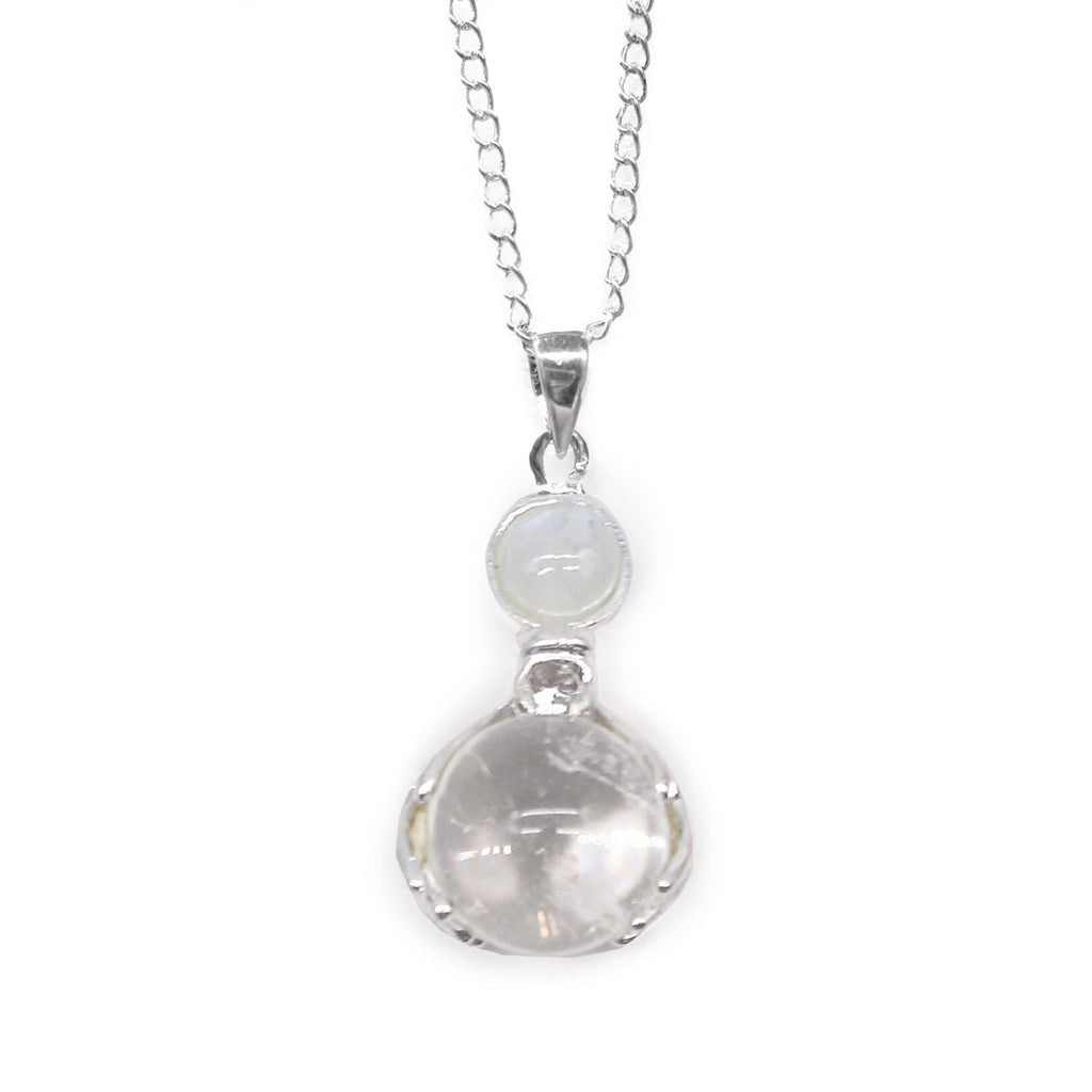Gemstone Healing Hands Pendant - Rock Quartz - Talen