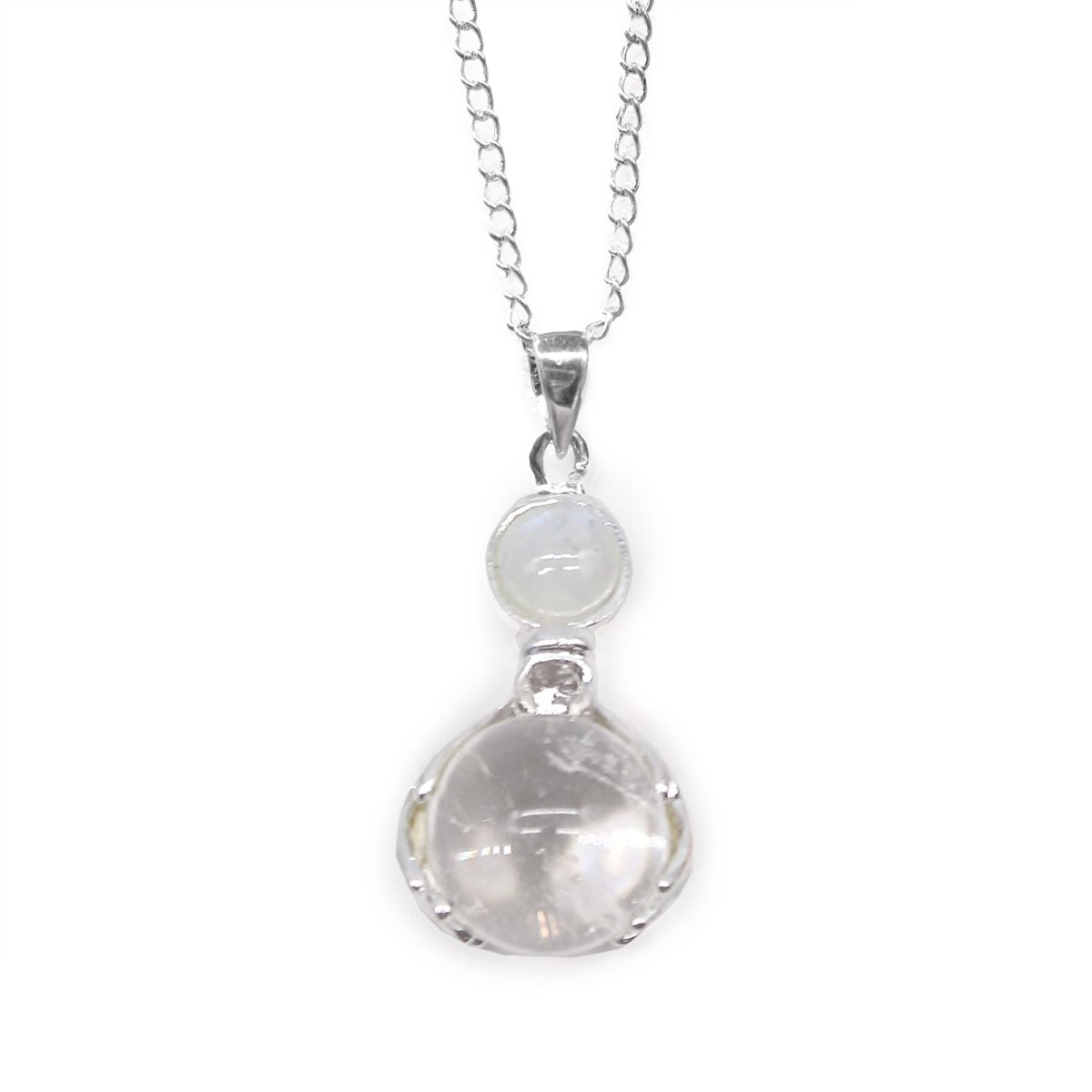 Gemstone Healing Hands Pendant - Rock Quartz - Talen