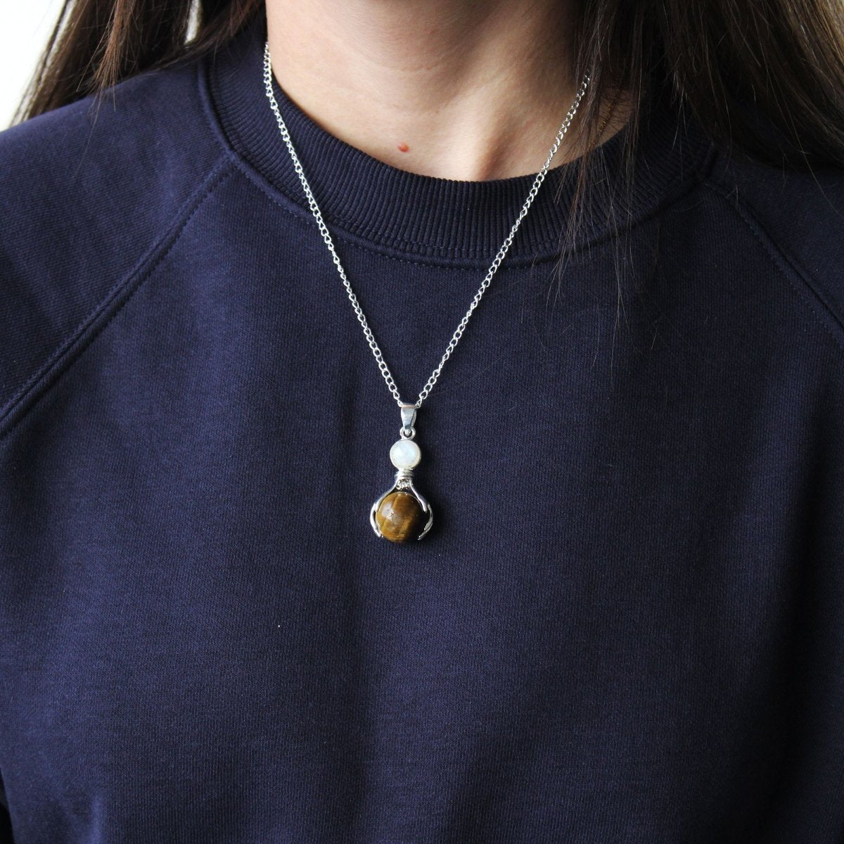 Gemstone Healing Hands Pendant - Rose Quartz - Talen