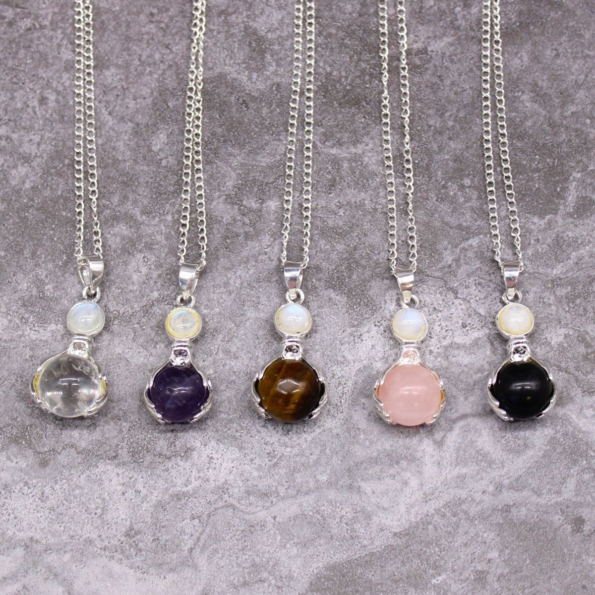 Gemstone Healing Hands Pendant - Rose Quartz - Talen