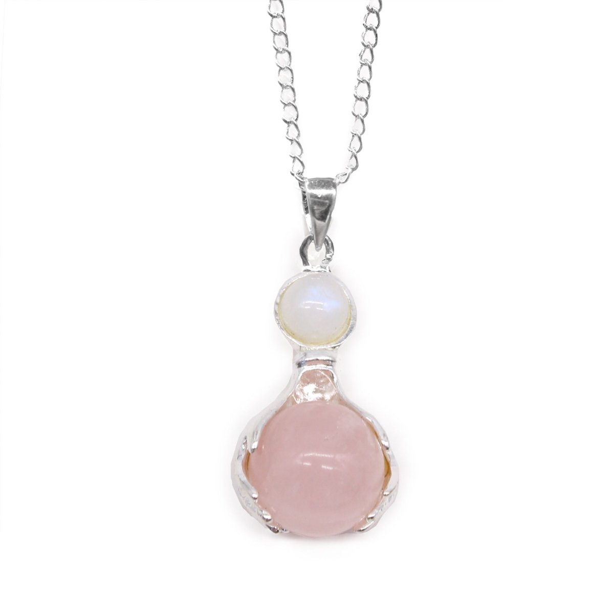 Gemstone Healing Hands Pendant - Rose Quartz - Talen