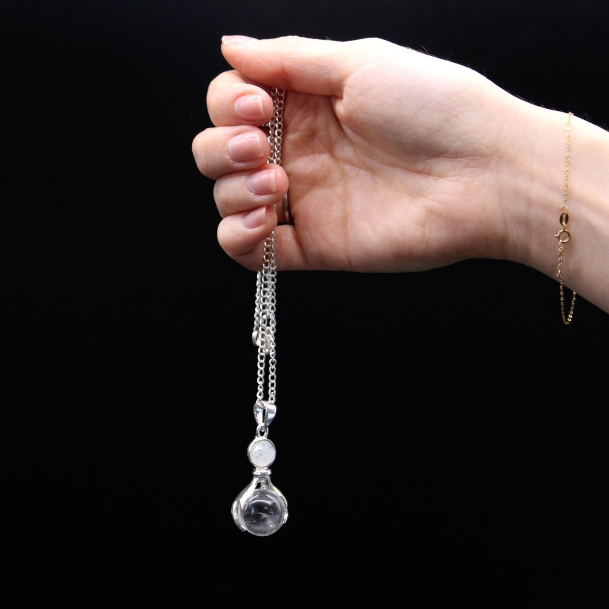 Gemstone Healing Hands Pendant - Rose Quartz - Talen