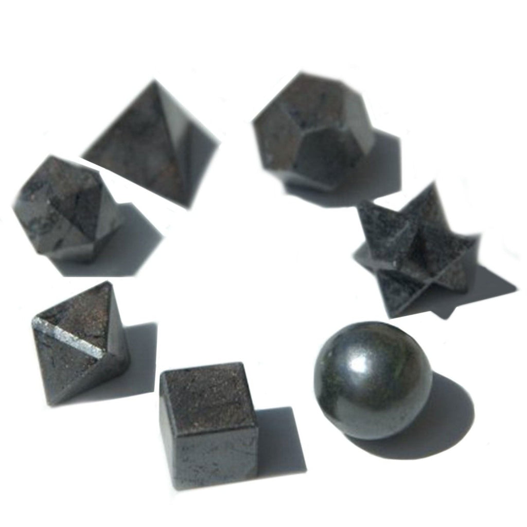 Geometric Seven Piece Black Agate Set - Talen