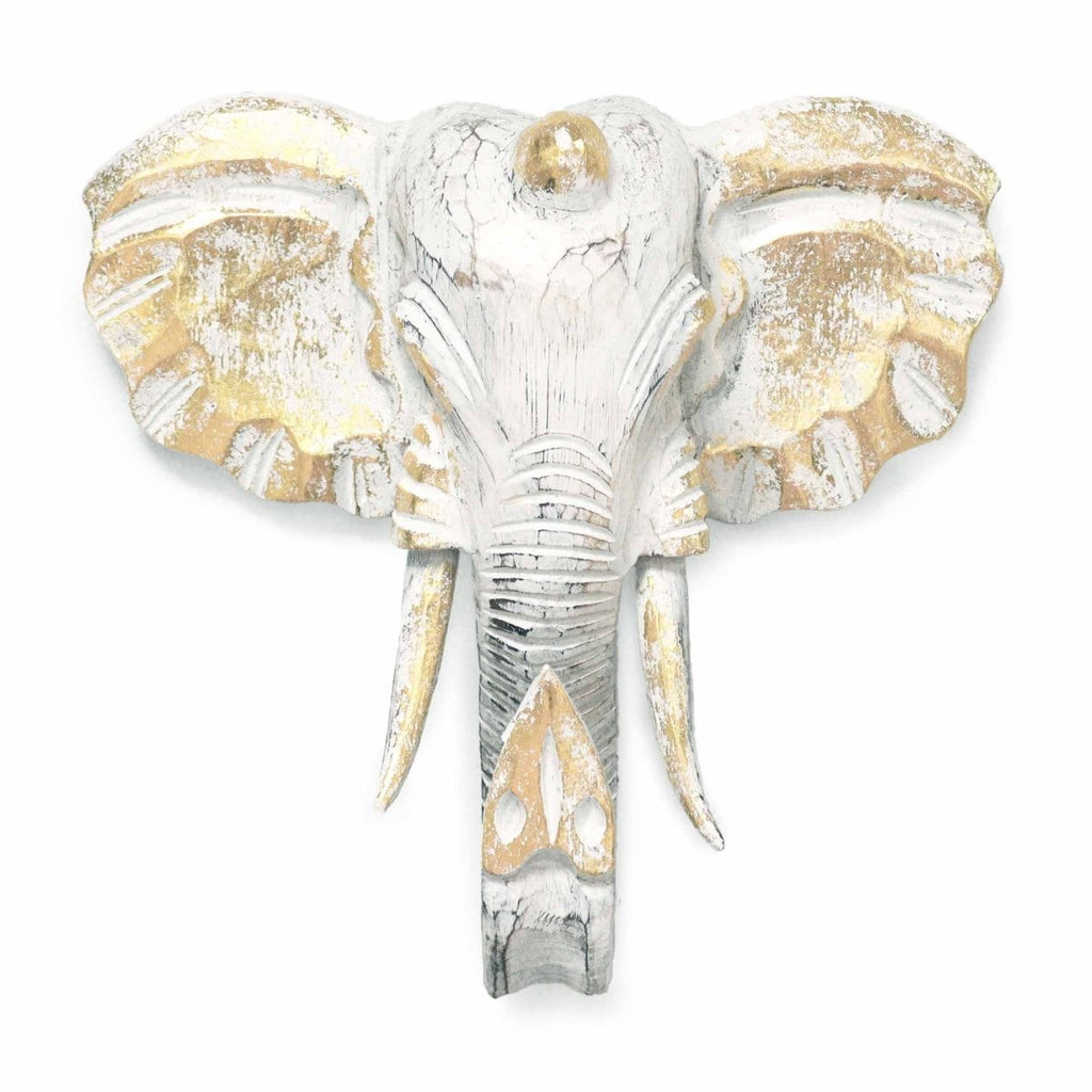 Grande Testa di Elefante - Dorato e Bianco - Aureth