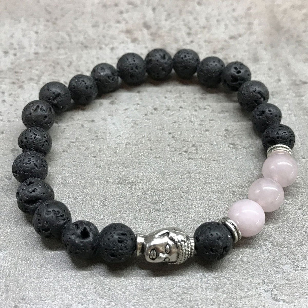 Lava Stone Bracelet - Buddha Rose Quartz - Talen