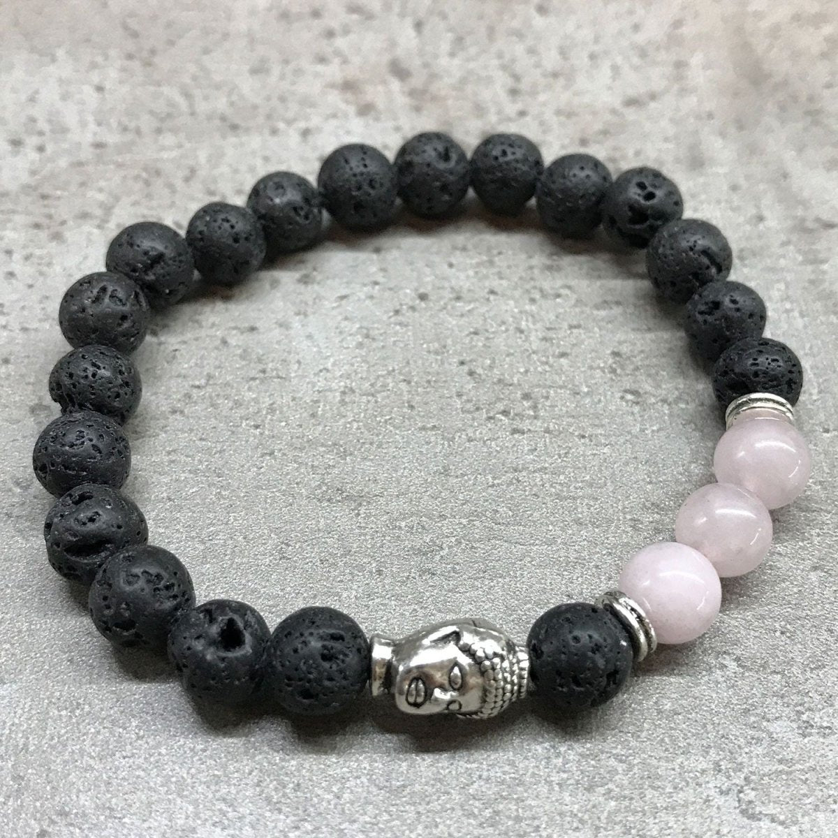 Lava Stone Bracelet - Buddha Rose Quartz - Talen