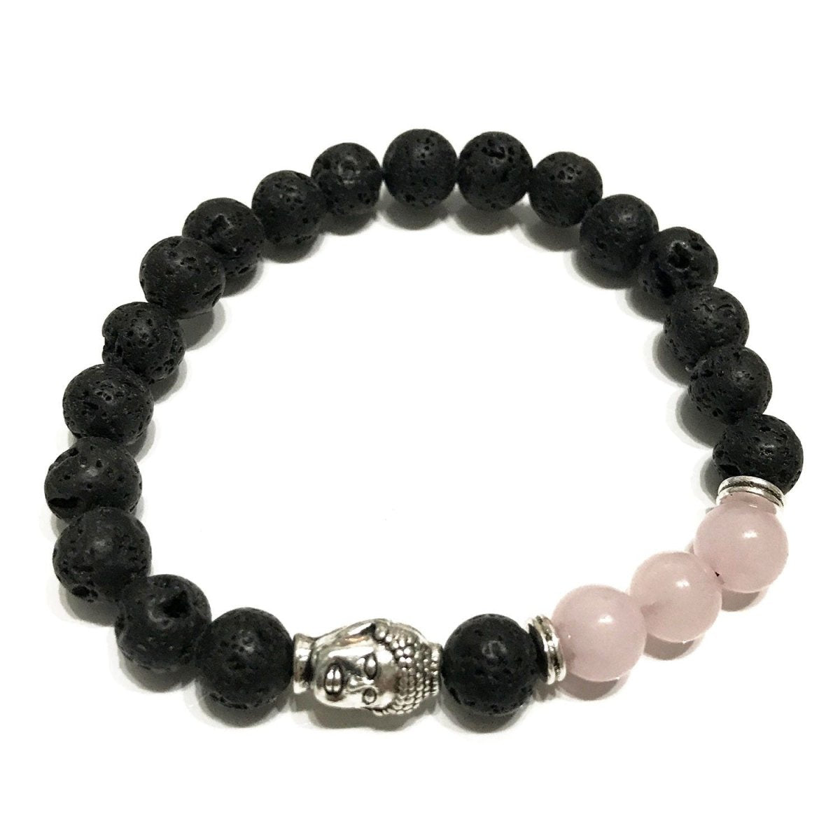 Lava Stone Bracelet - Buddha Rose Quartz - Talen