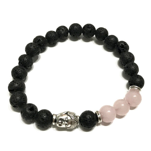 Lava Stone Bracelet - Buddha Rose Quartz - Talen