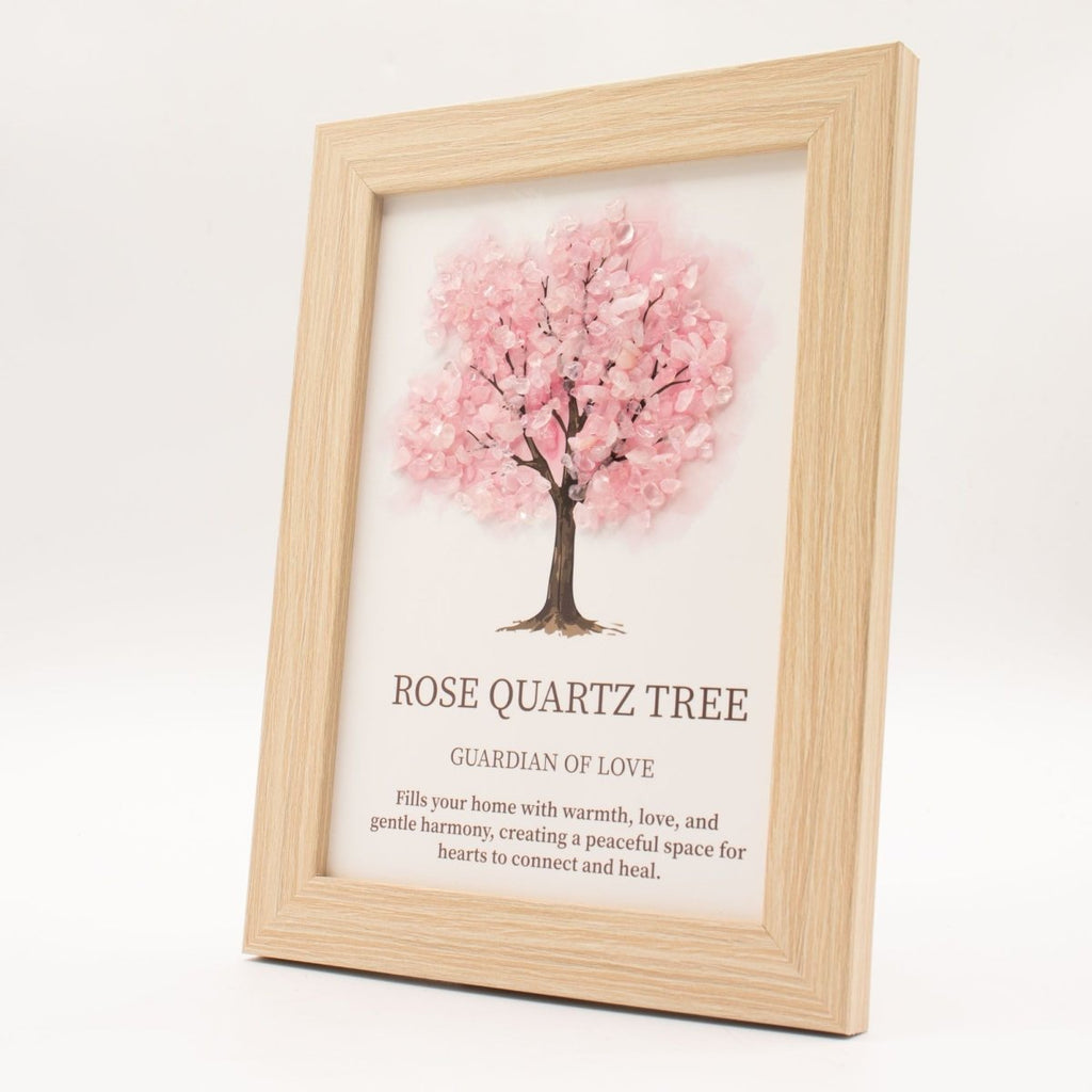 Quadro Albero della Vita in Quarzo Rosa 20x14,7 cm - Aureth