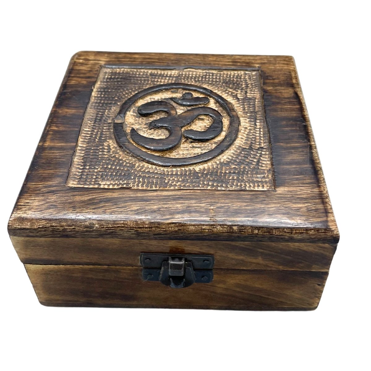 Scatola Portagioie Quadrata in Legno 13x13x6cm - Om - Aureth