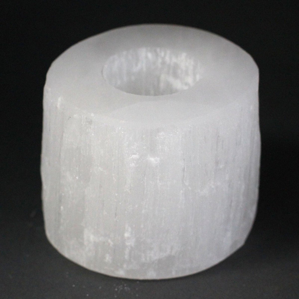 Selenite Cylinder Candle Holder - 8 cm - Talen