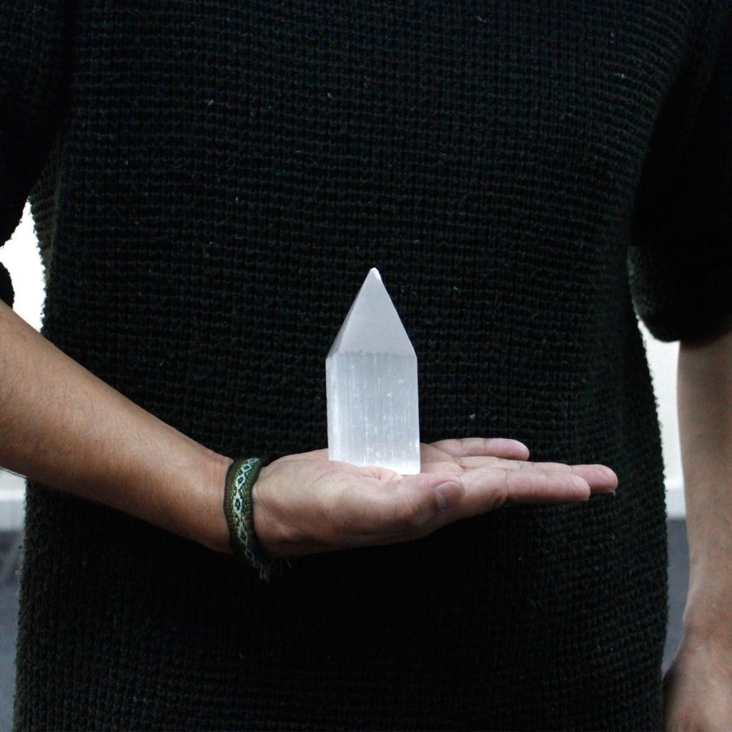 Selenite Pencil Point Tower - 10 cm - Talen